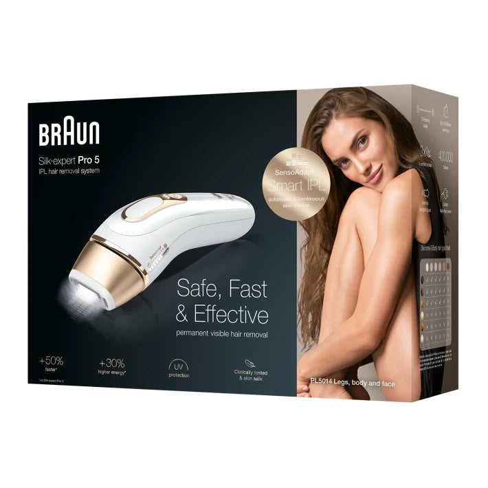 Braun Silk-expert Pro 5 PL5014 IPL with 2 extras: Venus razor and premium pouch